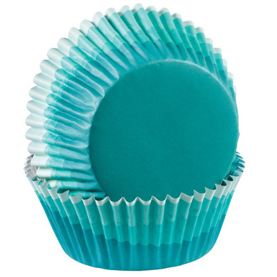 Teal Ombre Foil Lined Cupcake Cases Pk 36 