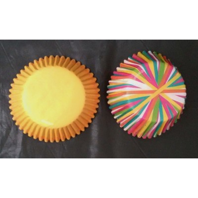 Assorted Colour Wheel / Yellow Baking Cups (5cm) Pk 75