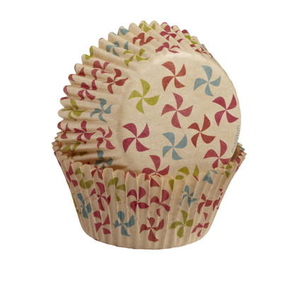 Kraft Paper Unbleached Pinwheel Cupcake Cases Pk 75 