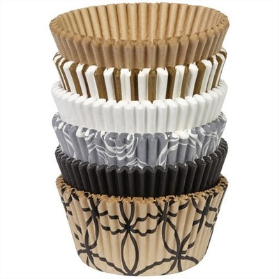 Elegant Paper Baking Cups (Assorted Colours & Designs) Pk 150