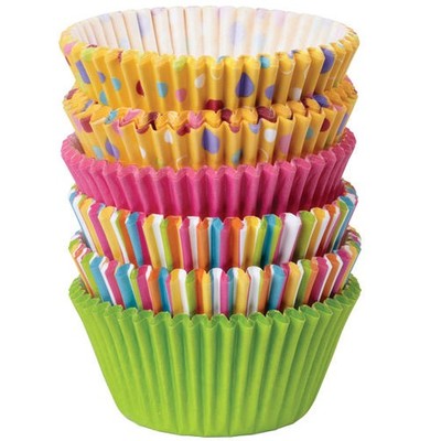 Colourful Paper Baking Cups (Assorted Colours & Designs) Pk 150