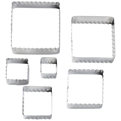 Cake Decorating Assorted Size Square Double Sided Cutter Set Pk 6