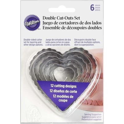 Cake Decorating Assorted Size Hearts Double Sided Cutter Set Pk 6