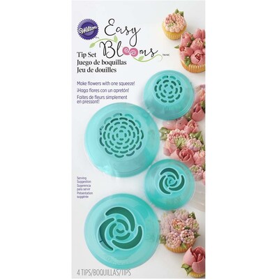 Easy Bloom Flowers Plastic Cake Decorating Tip Set Pk 4 