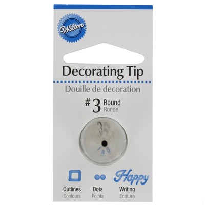 Cake Decorating Carded Round Tip #3 Pk1 