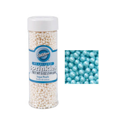 Cake Decorating Sprinkles - Blue Sugar Pearls 144g Pk1