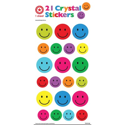 Assorted Smiles Crystal Stickers (21 Stickers)
