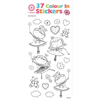 Colour In Fairy Stickers (37 Stickers)