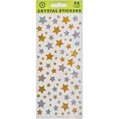 Assorted Size Gold & Silver Star Stickers (88 Stickers)
