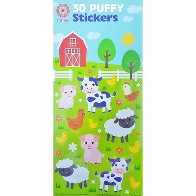 Assorted Farm Animals Puffy Stickers Pk 30