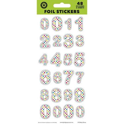 Spotty Numbers Stickers (Pk 48)