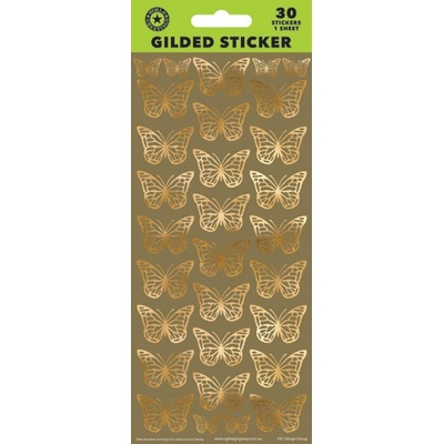 Gold Butterfly Stickers (1 Sheet, 30 Stickers)