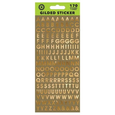 Gilded Alphabet Letter Stickers – Gold Decorative Craft & Scrapbooking Sticker Sheet