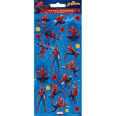 Marvel Spider-Man Foil Stickers (2 Sheets 44 Stickers)
