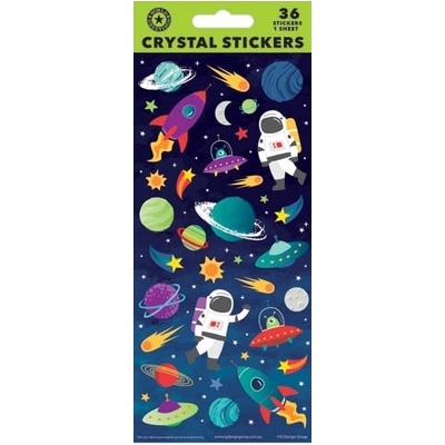Space Crystal Stickers (1 Sheet 36 Stickers)