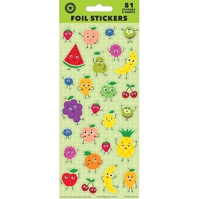 Fruit Foil Stickers (2 Sheets 51 Stickers)