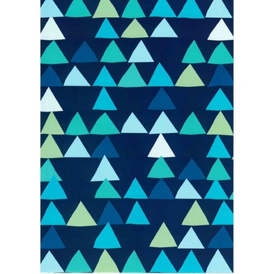 Blue Triangles Gift Wrap 700mm x 495mm (Pk 1)