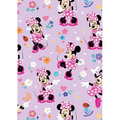 Disney Minnie Mouse Gift Wrap Sheet Lilac FSC Certified 700mm x 495mm