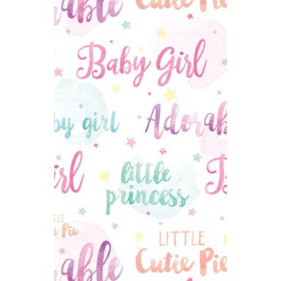 Gift Wrap Baby Girl Watercolour 700mm x 495mm Pk 1