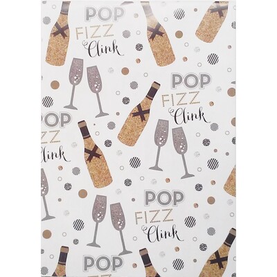 Gift Wrap - Pop Fizz Clink Champagne (700mm x 495mm) Pk 1