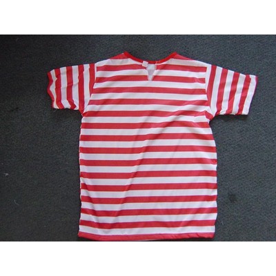 Adult Red & White Stripe Short Sleeve T-Shirt (Medium) Pk 1
