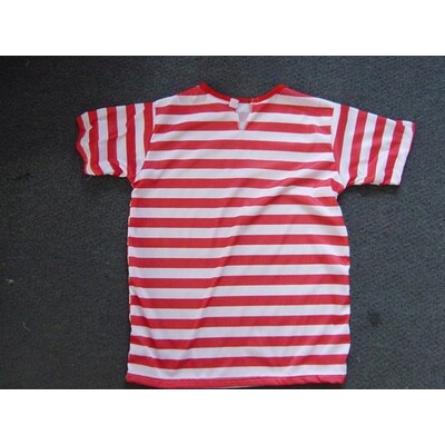 Adult Red & White Stripe Short Sleeve T-Shirt (Small) Pk 1