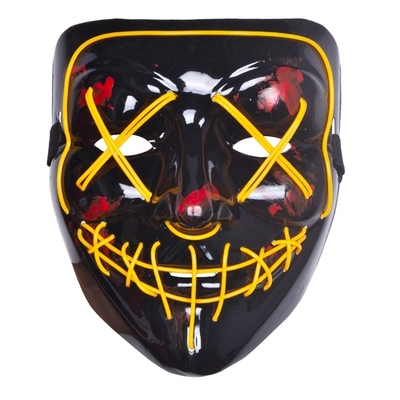 Yellow Light Up Purge Halloween Face Mask