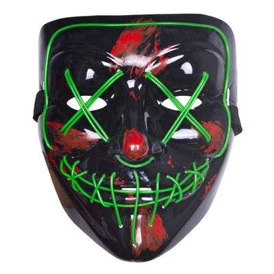 Green Light Up Purge Halloween Face Mask