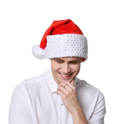 Deluxe Christmas Santa Hat with Sequins (Pk1)