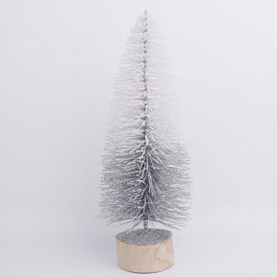 White and Silver Glitter Christmas Tree Decoration (30cm) Pk 1 