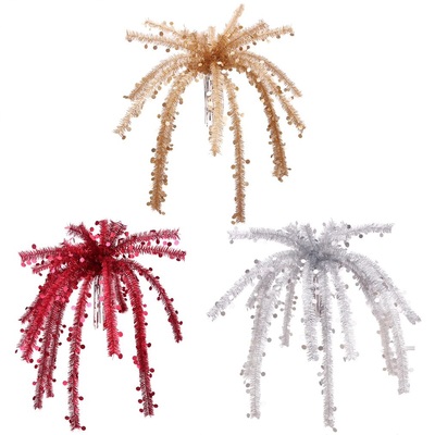 Assorted Colour Hanging Christmas Tinsel Fountain 90cm (Pk 1)