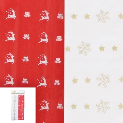 Red White Christmas Tissue Gift Wrap 50x50cm (8 Sheets)