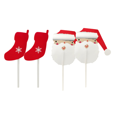 Assorted Santa/Stocking Christmas Cupcake Toppers (Pk 48)