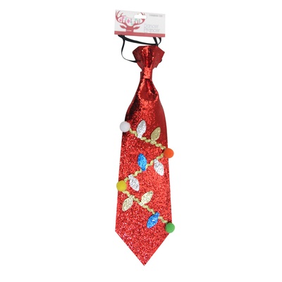 Novelty Red Glitter Christmas Tie (Pk 1)
