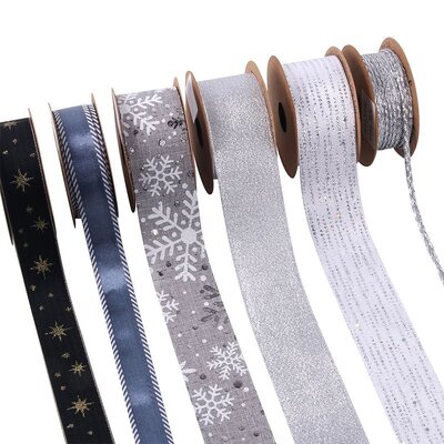 Blue & Silver Assorted Designs 2m Christmas Ribbon (Pk 1)