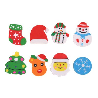 Christmas Designs Erasers Party Favours (Pk 8)