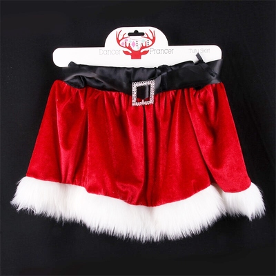 Child Mrs Claus Red & White Christmas Costume Tutu Skirt