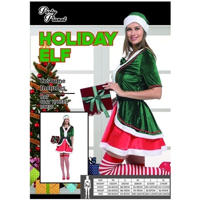 Adult Christmas Elf Dress Costume (Large)