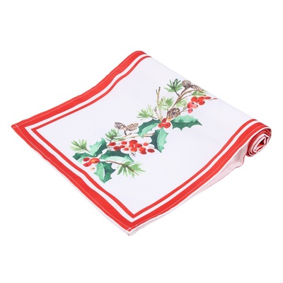 Christmas Holly & Berry Fabric Table Runner (33 x 180cm)