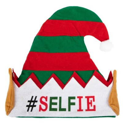Red and Green Christmas Selfie Elf Hat (Pk 1)