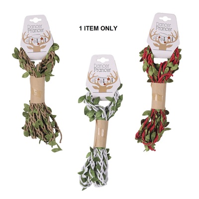 Assorted Christmas Vine Cord Braid 2.7m (Pk 1)