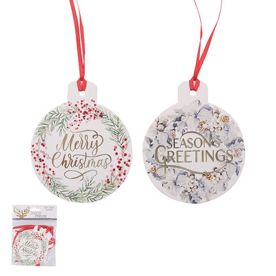 Round Floral Christmas Gift Tags (Pk 12)