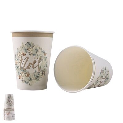 Christmas Noel Paper Cups 266ml (Pk 12)