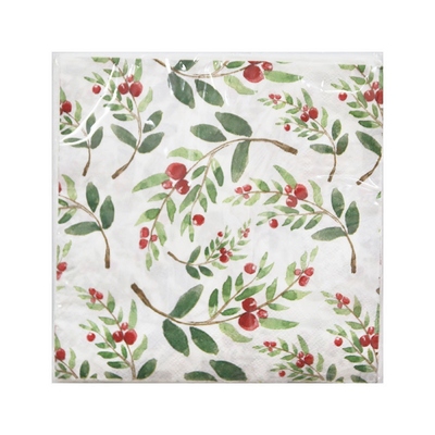 Christmas Berry 2 Ply Paper Lunch Napkins (Pk 20)