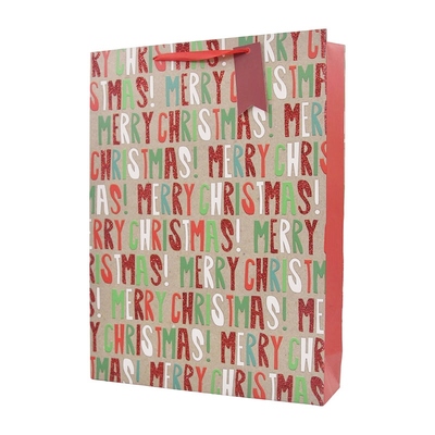 Merry Christmas Paper Gift Bag 33x45cm