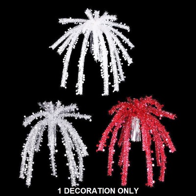 Assorted Colour 90cm Hanging Christmas Tinsel Fountain (Pk 1)