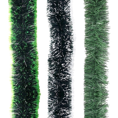 Green Assorted 2m Christmas Tinsel (Pk 3)