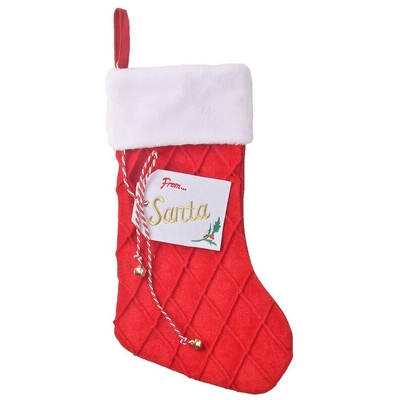 Quilted Velour From Santa Christmas Stocking (Pk 1)