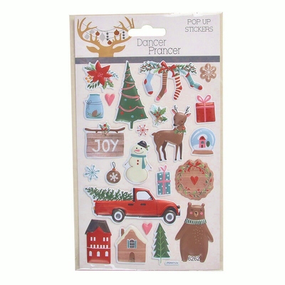 Christmas Puffy Pop Up Stickers (1 Sheet)
