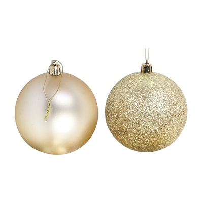 Soft Gold Christmas Tree Baubles Decorations (Pk 6)